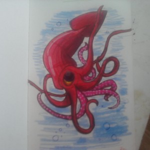 cartoon squid