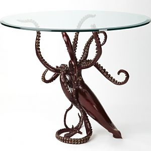 Giant squid table bronze